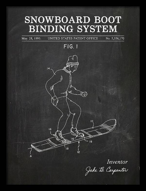 Snowboard Boot Binding System Burton Chalkboard Patent Us5356170a