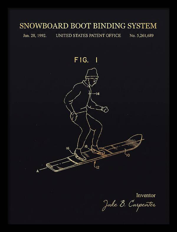 Snowboard Boot Binding System Burton Gold Patent Us5261689a