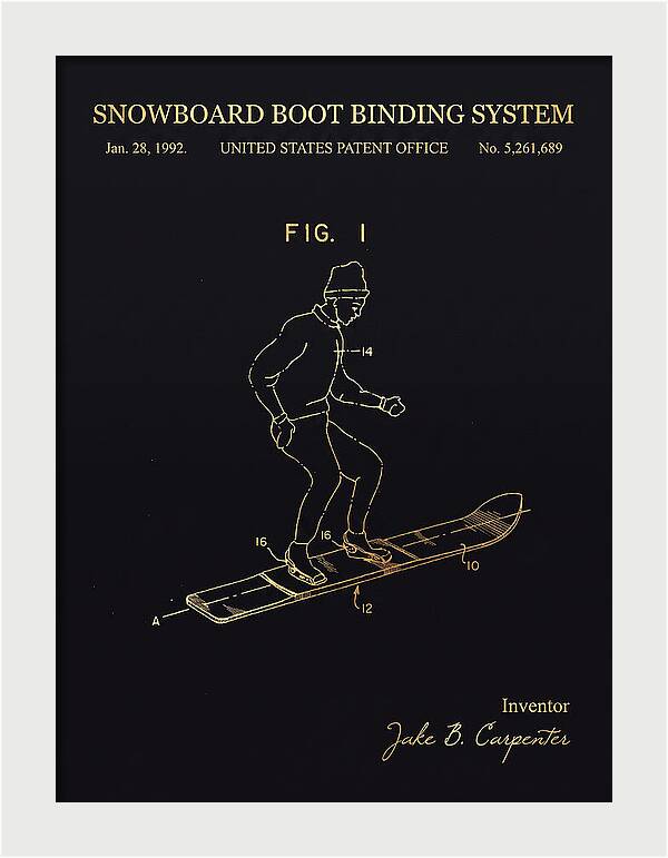 Snowboard Boot Binding System Burton Gold Patent Us5261689a