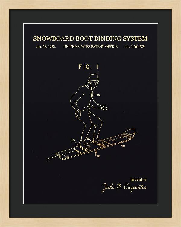 Snowboard Boot Binding System Burton Gold Patent Us5261689a