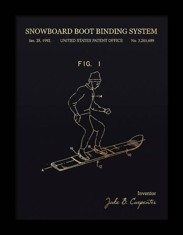 Snowboard Boot Binding System Burton Gold Patent Us5261689a