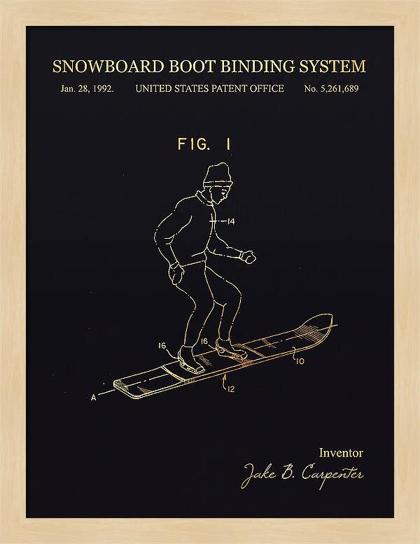 Snowboard Boot Binding System Burton Gold Patent Us5261689a