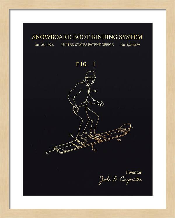 Snowboard Boot Binding System Burton Gold Patent Us5261689a