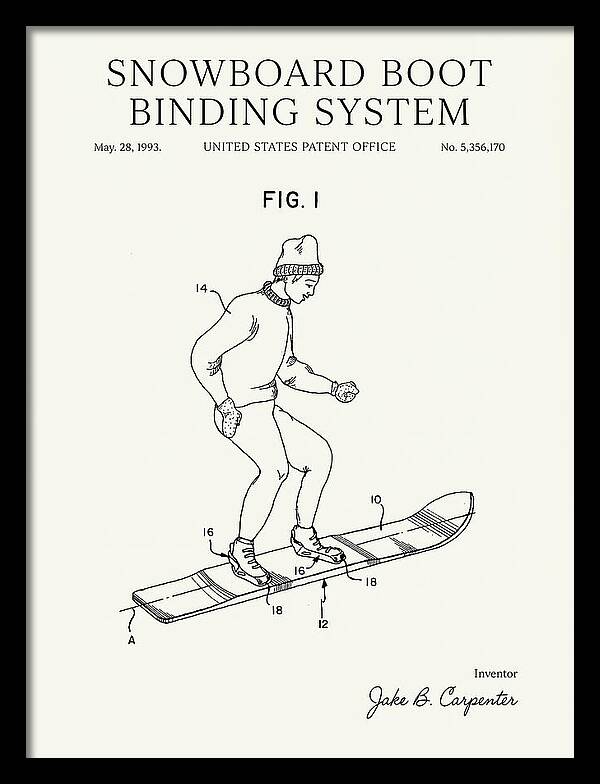 Snowboard Boot Binding System Burton Minimalist Patent Us5356170a