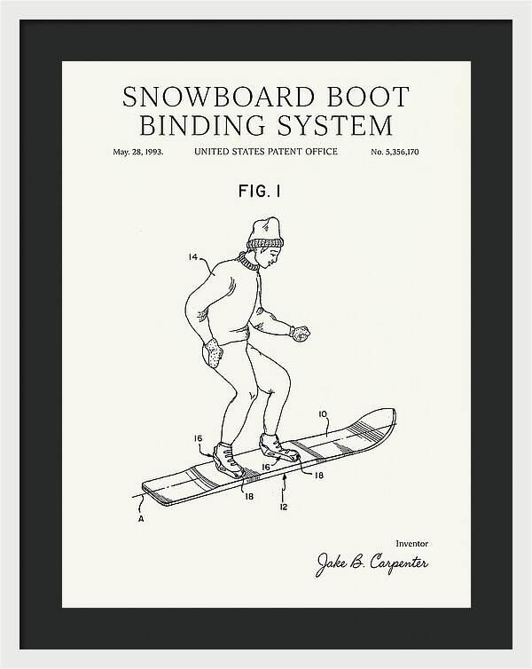 Snowboard Boot Binding System Burton Minimalist Patent Us5356170a