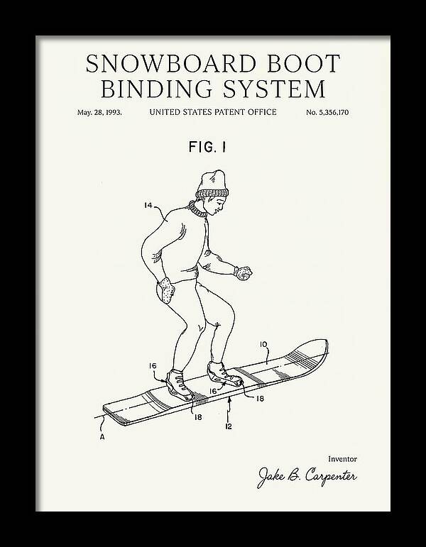 Snowboard Boot Binding System Burton Minimalist Patent Us5356170a