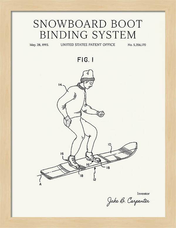 Snowboard Boot Binding System Burton Minimalist Patent Us5356170a