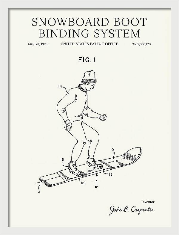 Snowboard Boot Binding System Burton Minimalist Patent Us5356170a