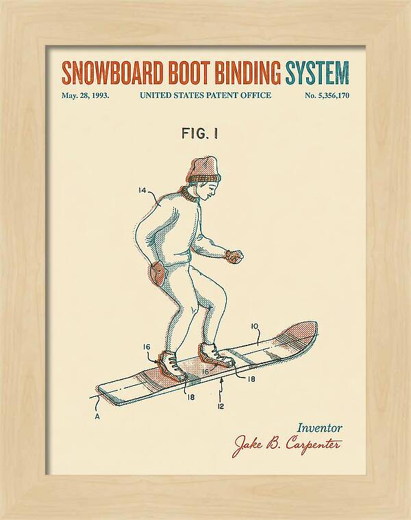 Snowboard Boot Binding System Burton Retro Patent Us5356170a