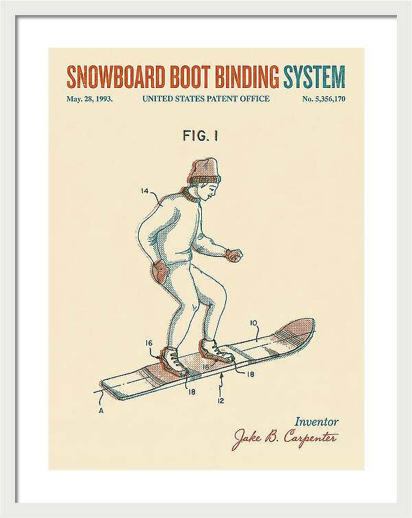 Snowboard Boot Binding System Burton Retro Patent Us5356170a
