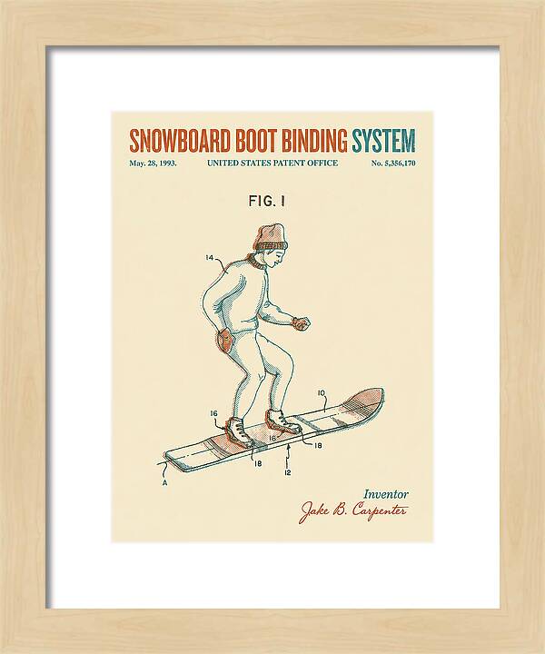 Snowboard Boot Binding System Burton Retro Patent Us5356170a