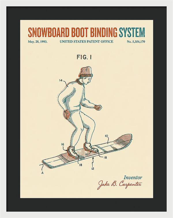 Snowboard Boot Binding System Burton Retro Patent Us5356170a