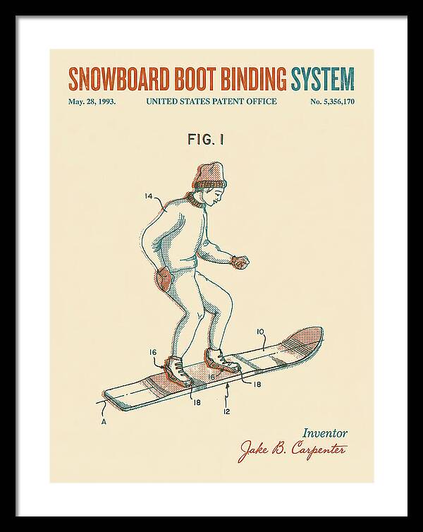 Snowboard Boot Binding System Burton Retro Patent Us5356170a