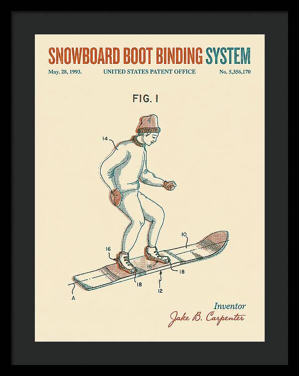 Snowboard Boot Binding System Burton Retro Patent Us5356170a