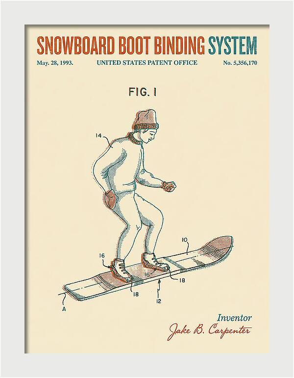 Snowboard Boot Binding System Burton Retro Patent Us5356170a