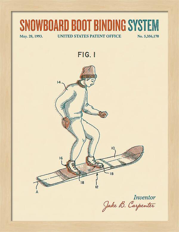 Snowboard Boot Binding System Burton Retro Patent Us5356170a