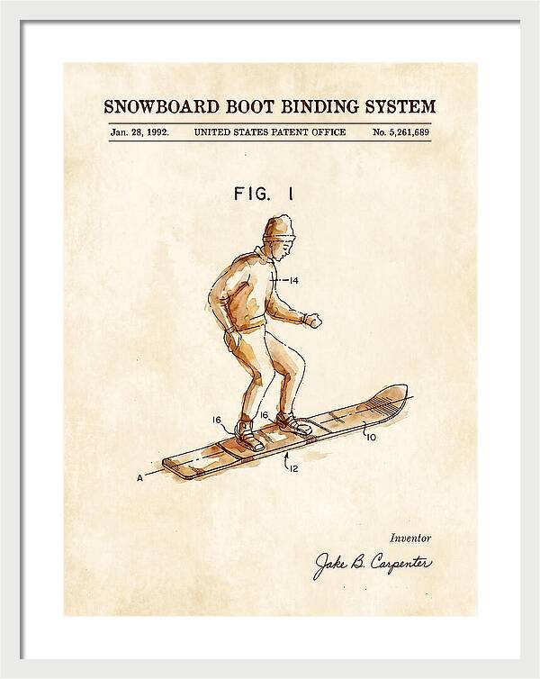 Snowboard Boot Binding System Burton Watercolor Patent Us5261689a