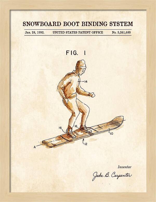 Snowboard Boot Binding System Burton Watercolor Patent Us5261689a