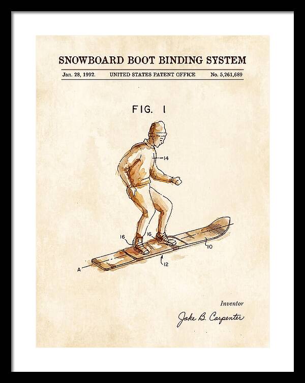 Snowboard Boot Binding System Burton Watercolor Patent Us5261689a