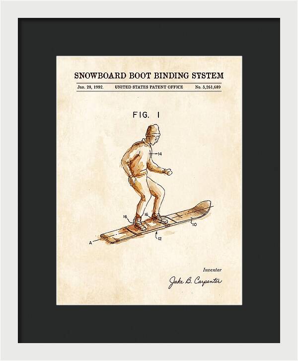 Snowboard Boot Binding System Burton Watercolor Patent Us5261689a