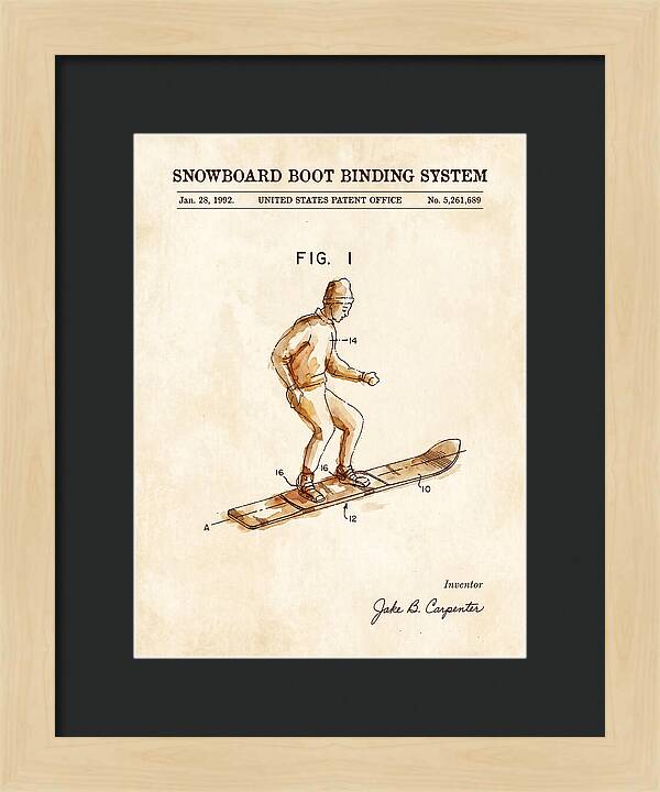 Snowboard Boot Binding System Burton Watercolor Patent Us5261689a
