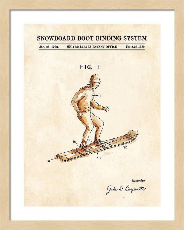 Snowboard Boot Binding System Burton Watercolor Patent Us5261689a