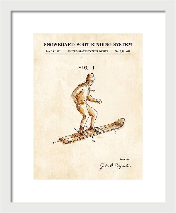 Snowboard Boot Binding System Burton Watercolor Patent Us5261689a