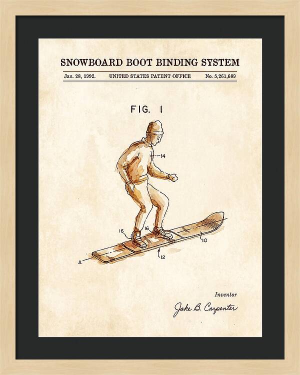 Snowboard Boot Binding System Burton Watercolor Patent Us5261689a