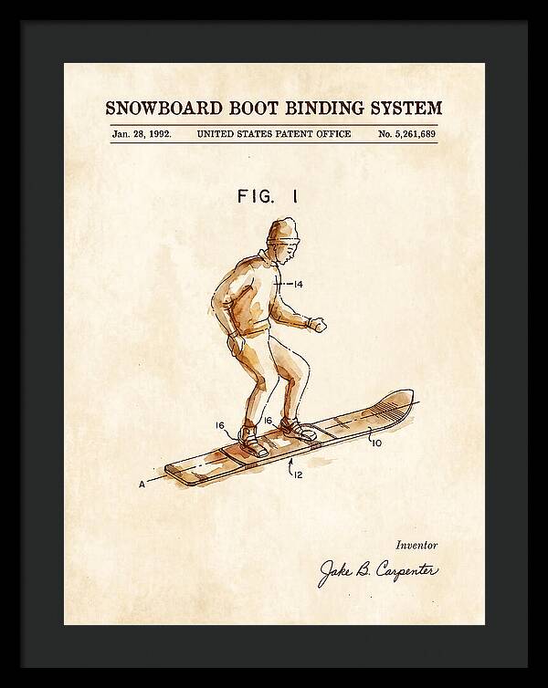Snowboard Boot Binding System Burton Watercolor Patent Us5261689a