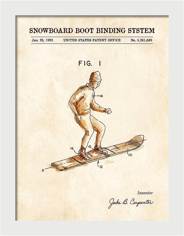 Snowboard Boot Binding System Burton Watercolor Patent Us5261689a