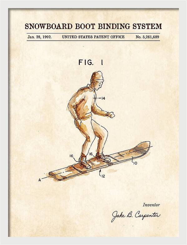 Snowboard Boot Binding System Burton Watercolor Patent Us5261689a