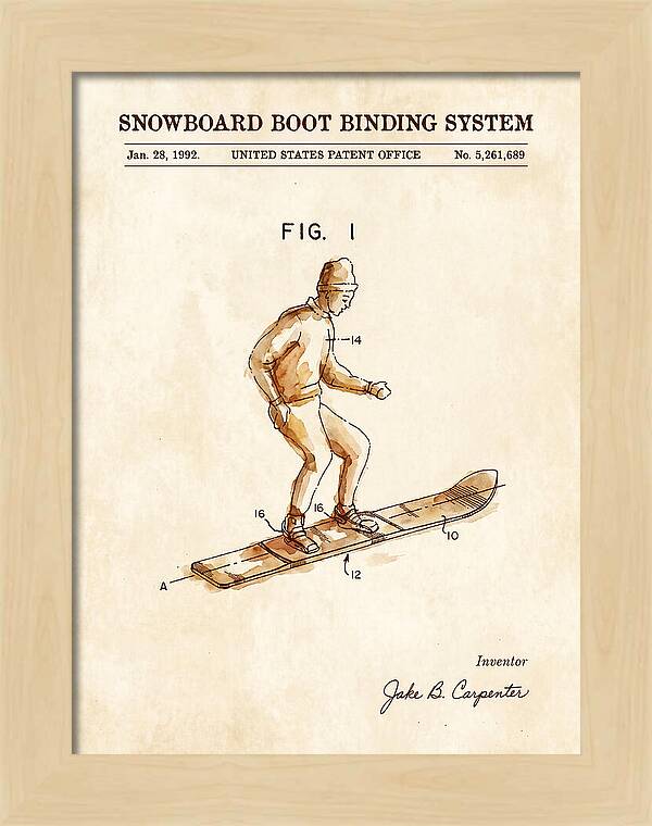 Snowboard Boot Binding System Burton Watercolor Patent Us5261689a