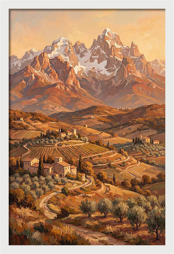 Snowcapped Mountains Overlooking Valleys