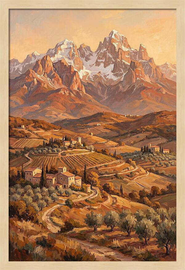 Snowcapped Mountains Overlooking Valleys