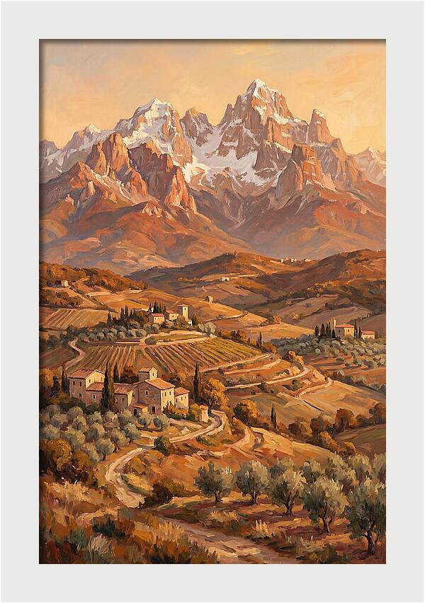 Snowcapped Mountains Overlooking Valleys
