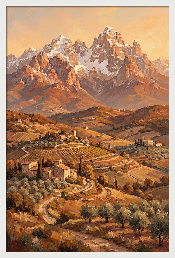 Snowcapped Mountains Overlooking Valleys