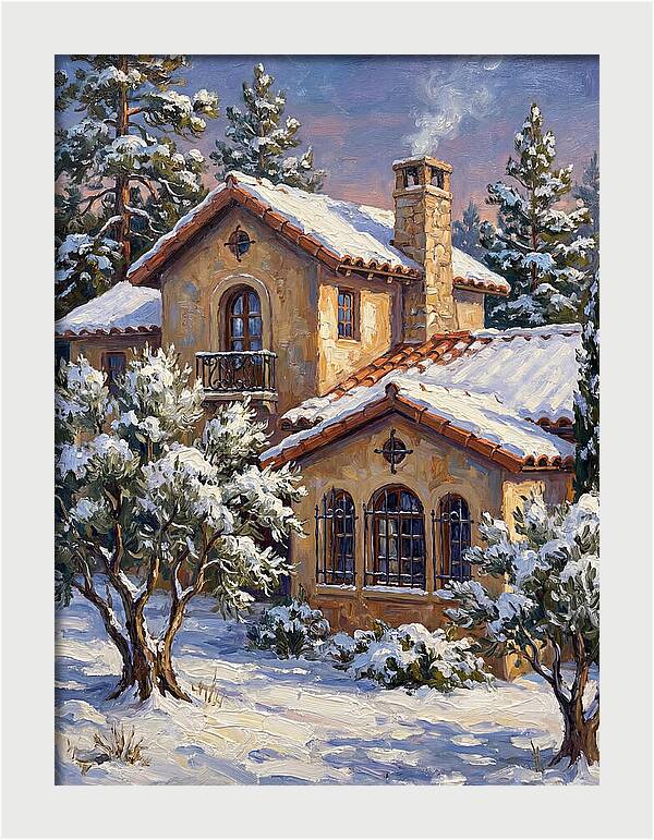 Snowcovered Mediterranean Cabin