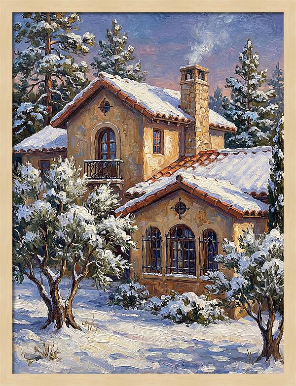 Snowcovered Mediterranean Cabin