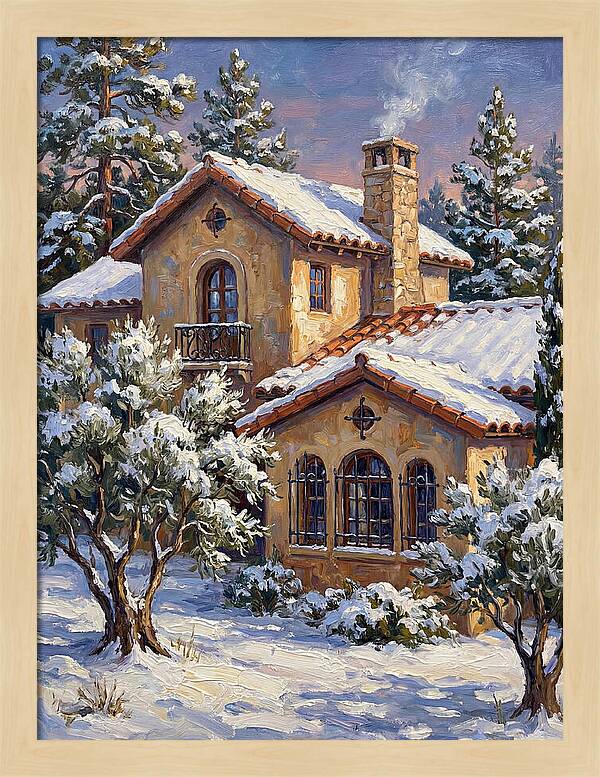 Snowcovered Mediterranean Cabin