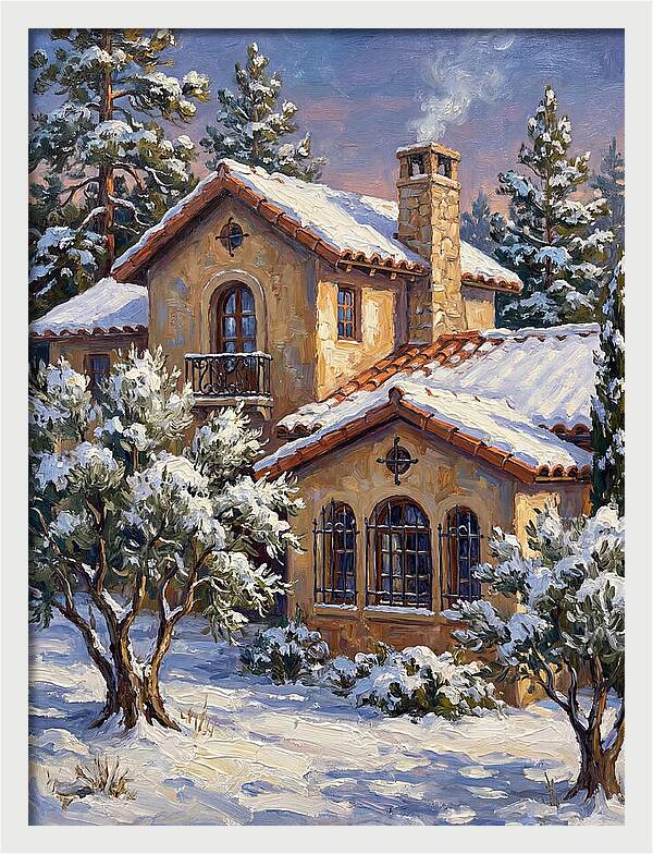 Snowcovered Mediterranean Cabin
