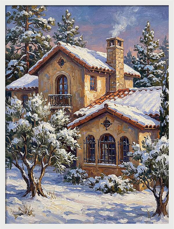 Snowcovered Mediterranean Cabin