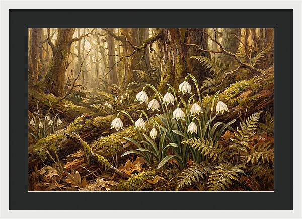 Snowflake Leucojum Bells In Shady Woodland