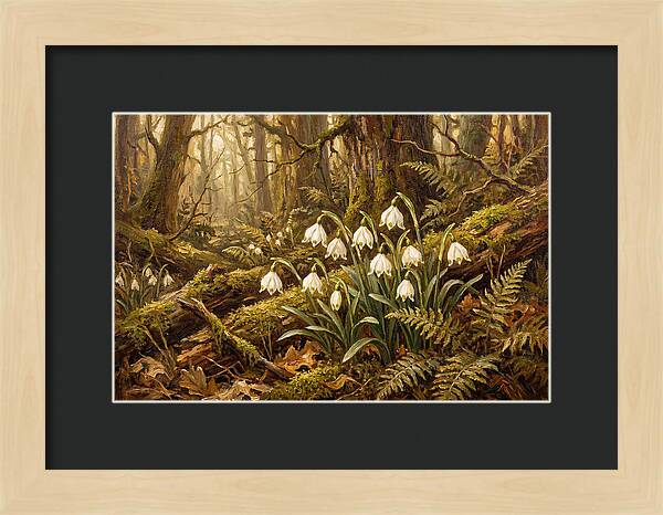 Snowflake Leucojum Bells In Shady Woodland