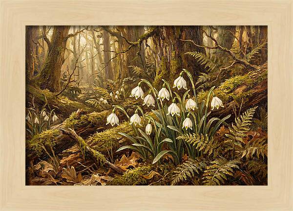 Snowflake Leucojum Bells In Shady Woodland