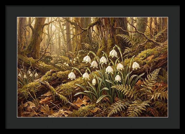 Snowflake Leucojum Bells In Shady Woodland