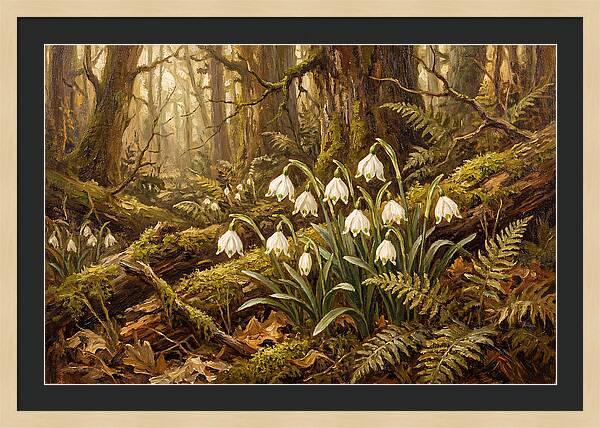 Snowflake Leucojum Bells In Shady Woodland