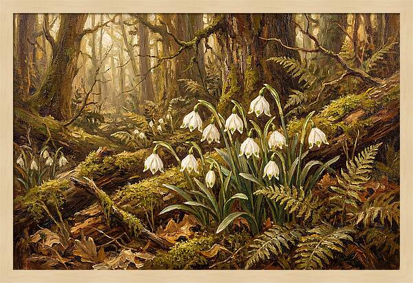 Snowflake Leucojum Bells In Shady Woodland
