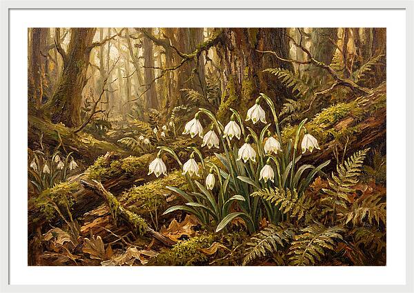Snowflake Leucojum Bells In Shady Woodland