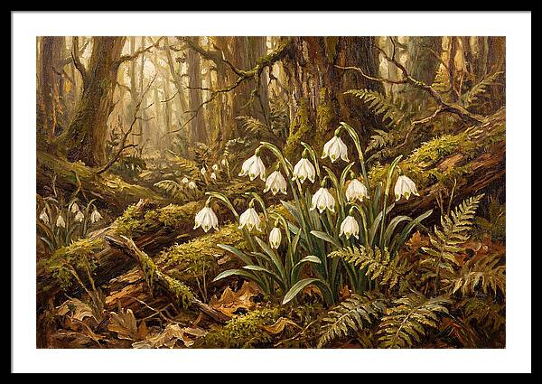 Snowflake Leucojum Bells In Shady Woodland