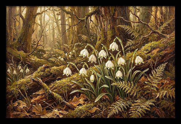 Snowflake Leucojum Bells In Shady Woodland
